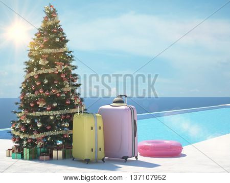 A different Christmas, we change the snow and cold. 3d rendering