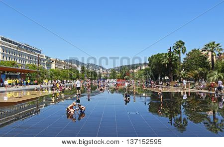 Uefa Euro 2016 Letters At Promenade Du Paillon In Nice, France
