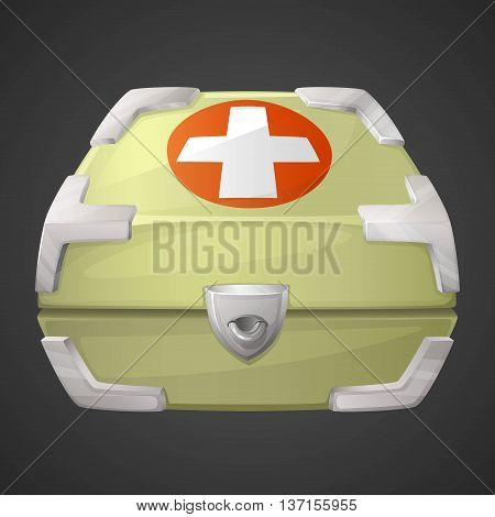 Vector funnycartoon medicine box or case. Vector illustration.