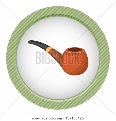 Pipe tobacco colorful icon. Vector illustration in cartoon style
