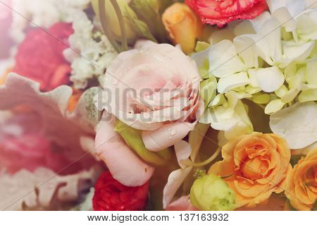 background of flower bouquet in vintage style