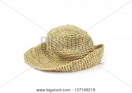 sun or gardening hat isolated on white