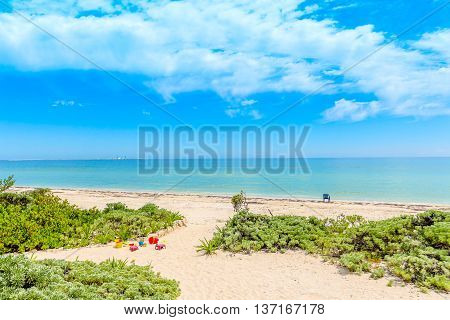 View of a Yucatan Peninsula beach coast