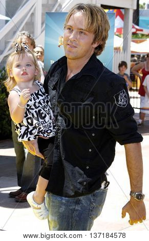 Larry Birkhead and Dannielynn Birkhead at the Simpsons Ride Opening Celebration Party held at the Universal Studios Hollywood in Universal City, USA on May 17, 2008. 
