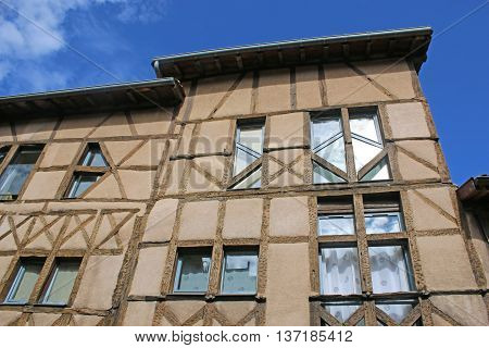 Medieval building in Chatillon-sur--Chalaronne town in France