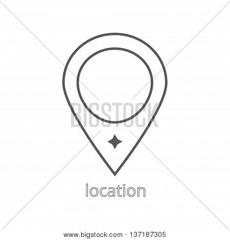 Vector location icon gray. Design element. Finding on the map.