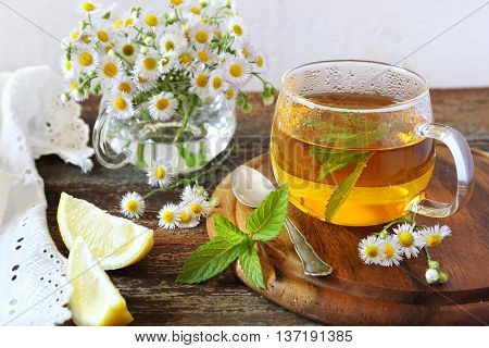 Summer Tea Party: Herbal tea with mint and camomile