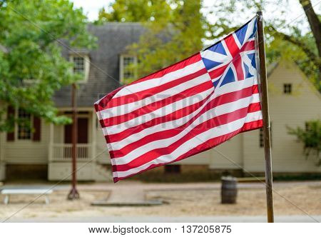 Grand Union Flag in Williamsburg, Virginia, USA