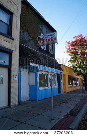 JOLIET, ILLINOIS / UNITED STATES - NOVEMBER 1, 2015: One may drink coffee and use the internet at Cybercafe Digital World in downtown Joliet.
