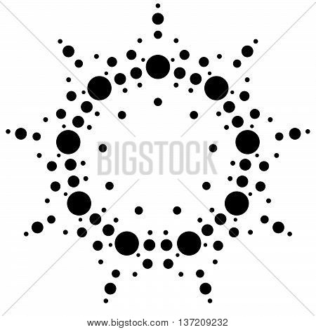 Dots, Circles Radial, Radiating Motif, Element. Abstract Minimal Halftone, Pointillist Design