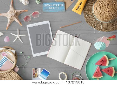 Mockup Copyspace Book Summer Vacation Concept