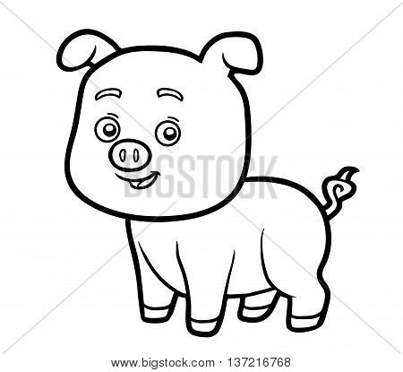 Coloring Book For Children, Little Pig