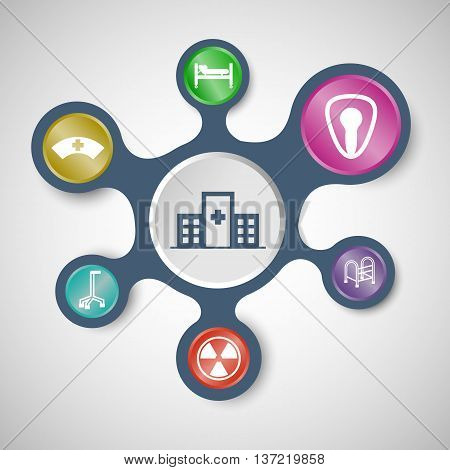 Hospital infographic templates with connected metaballs, stock vector
