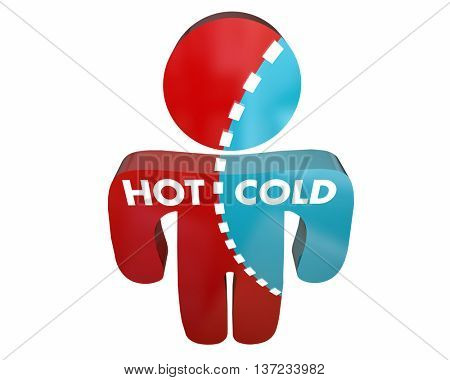 Hot Cold Person Percent Different Answers Temperature Survey 3d Illustration
