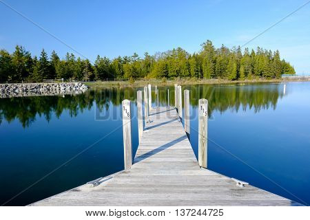 Marina on Lake Huron at Presque Isle, MI, USA