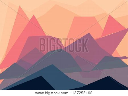 Colorful geometric abstract landscape. Trendy color palette. EPS 10 vector