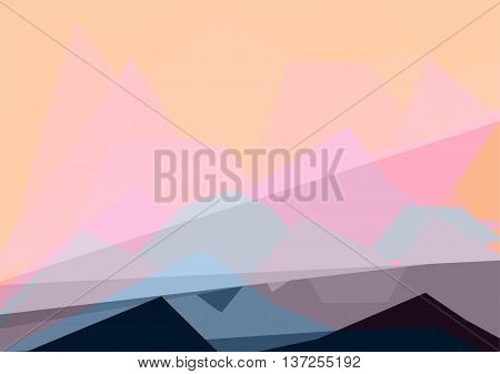 Colorful luminosity geometric abstract landscape. Trendy color palette. EPS 10 vector
