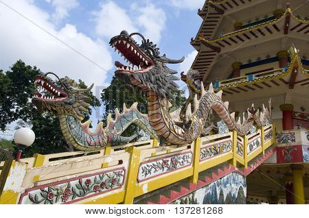 Colorful Of Dragon Statue