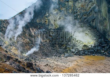 Sibayak volcano at  Northern Sumatra in  Indonesia