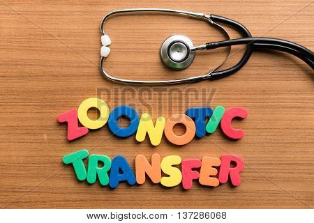 Zoonotic Transfer Colorful Word With Stethoscope