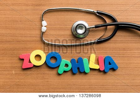 Zoophilia Colorful Word With Stethoscope