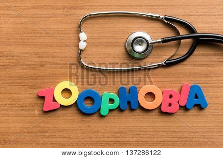Zoophobia Colorful Word With Stethoscope