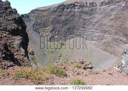 Vesuvius volcano crater. Italy, Naples, near Pompeii.