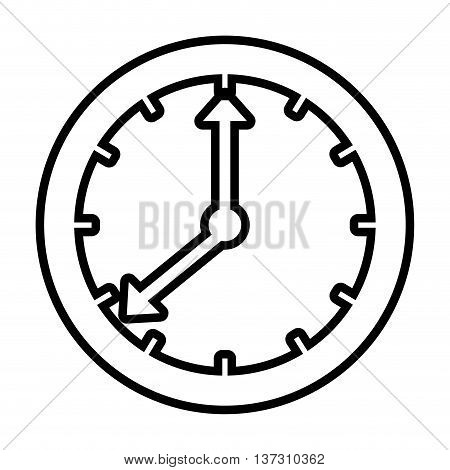 Clock isolated flat icom, time concept graphic design, vector illustration.