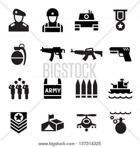 Military Soldier icon set Vector illustration Graphic design