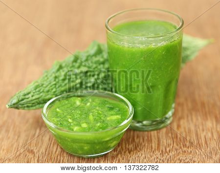 Herbal juice of green momodica with green vegetable