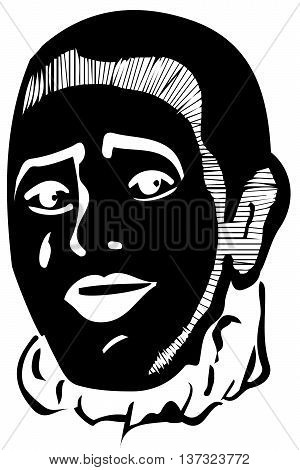 Vector Sketch Mime Smiling
