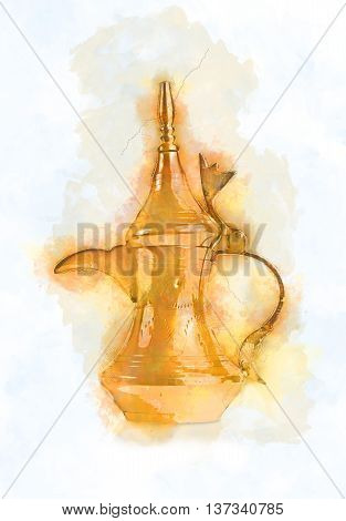 Dallah Painting - the Traditional arabic coffee pot