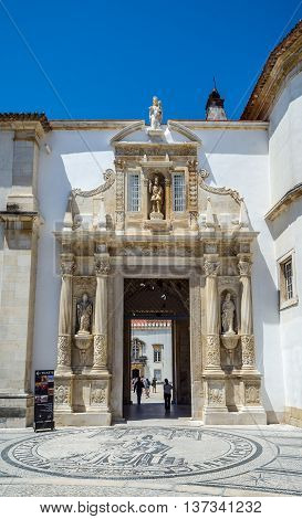 Porta Ferrea Of Coimbra University, Portugal.