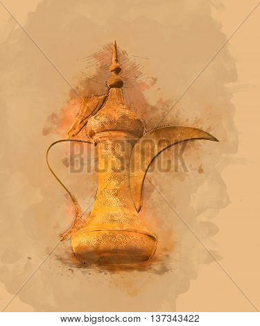 Dallah Painting - the Traditional arabic coffee pot