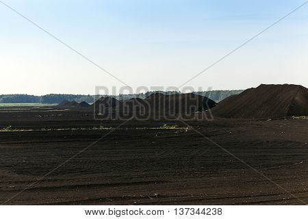 A Field In Which Is Carried Out Peat Extraction,