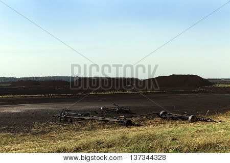 A Field In Which Is Carried Out Peat Extraction,