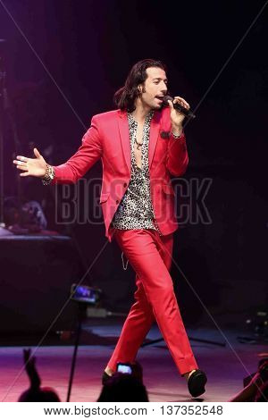 HUNTINGTON, NY-MAR 7: Singer Nasri of the reggae fusion band Magic! performs in concert at The Paramount on March 7, 2015 in Huntington, New York.