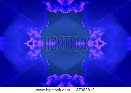 Abstract geometric seamless background. Ornate pattern turquoise with dark blue wiggly outlines and purple elements.