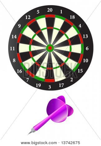Dartscheibe und Pfeil-Vektor