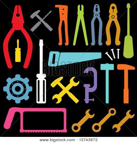 vector de los iconos de colores de la herramienta