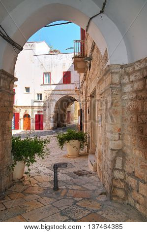 Characteristic alleyway of Giovinazzo. Puglia. Southern Italy.