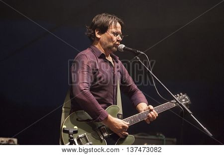 Rimetea (Torocko), Romania - July 3, 2016: The Kiscsillag hungarian band performing at the Doublerise festival, the first multi art festival from Transylvania on July 3, 2016 