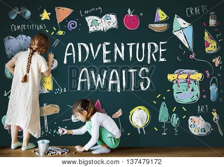 Summer Kids Camp Adventure Explore Concept