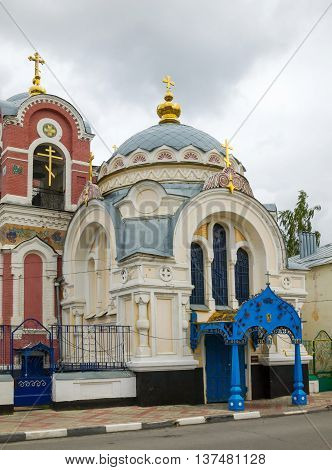 Church of St. Prince Michael of Tver and Alexander Nevsky (Velikoknyazheskaya church). The most luxurious and unusual of religious buildings in Yelets. The church was built almost for 1 year on the funds of merchant Zausaylov consecrated in 1911 is part o