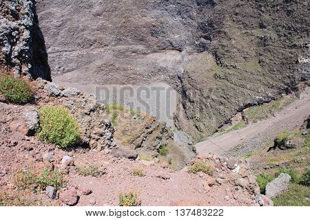 Vesuvius volcano crater. Italy, Naples, near Pompeii.