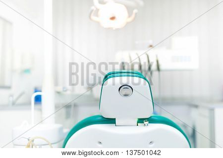 Detail Of Dentist Chair At Local Dental Private Clinic