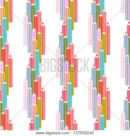 Vector background seamless pattern with colored pencil.