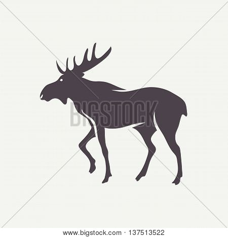 Moose symbol. Vector silhouette of an animal