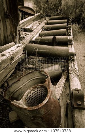 A historical tool used used for gold mining.