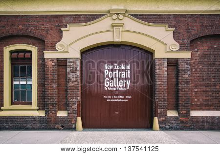 Wellington, New Zealand - March 3 2016: Classic old building located at Customhouse Quay in Wellington CBD used as The New Zealand Portrait Gallery